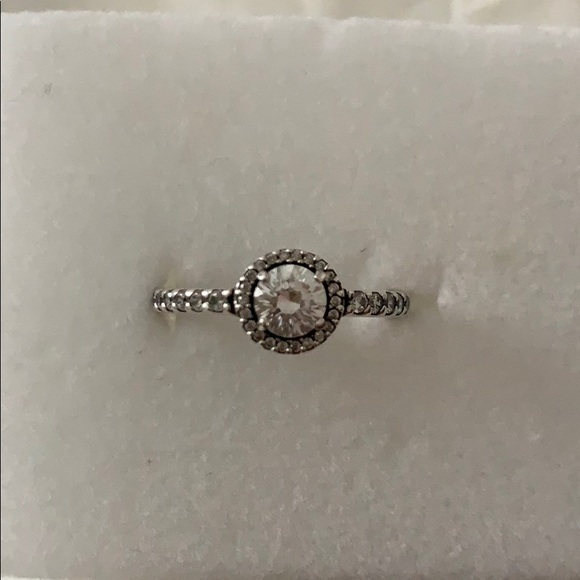 Authentic Pandora Round Sparkle Halo Ring - Picture 1 of 4